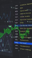 Wall Mural - Animation of statistics and financial data processing