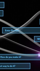 Wall Mural - Questions and prompts animation over glowing lines on dark background