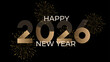 © firstonedesign - Typography Happy New Year 2026. Shiny gold color and realistic embossed effect.