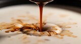 Coffee Pouring into Cream - A Moment of Delicious Fusion.