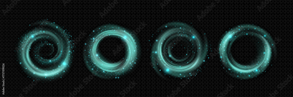 Magical wind effects with swirl patterns, vortex shapes and sparkle ...