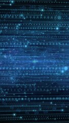 Wall Mural - Animation of light trails over data processing on black background