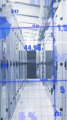 Wall Mural - Animation of statistics and data processing over computer servers