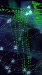 Wall Mural - Animation of globe with network of connections and data processing