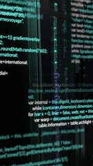 Wall Mural - Animation of data processing against empty computer server room