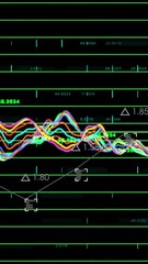 Wall Mural - Financial data analysis animation with fluctuating graphs and numerical indicators
