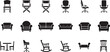 © NOYON_4513 - Silhouette Icons of Various Seating Furniture collection