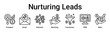 © oka - Nurturing Leads banner web icon vector illustration concept for business with icon of Prospect, Email, Outreach, Nurturing, Conversion, CRM.