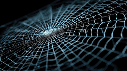 Black spider web with dew drops arachnid insect