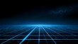 © Thiago - A mesmerizing blue grid landscape with a digital neon effect, perfect for tech or futuristic themes. The horizon fades into a dark ambiance, creating a sense of depth and mystery