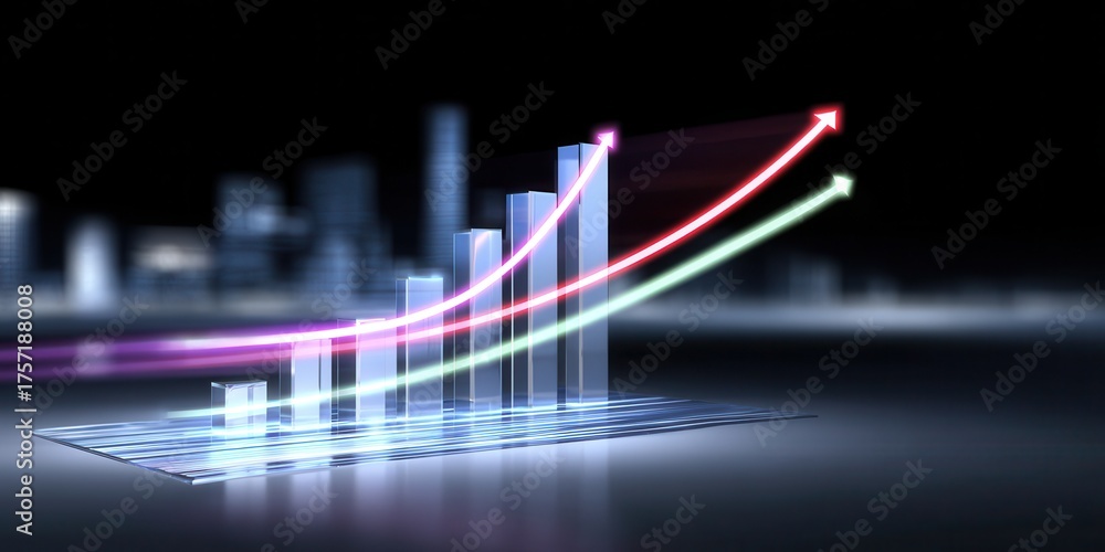 Data Merging Visualization futuristic data visualization showing multiple portfolio lines merging ...