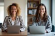 © Vera - Shooting a series: The evolution of work attire in virtual meetings, from cozy pajamas to classic professional wear.