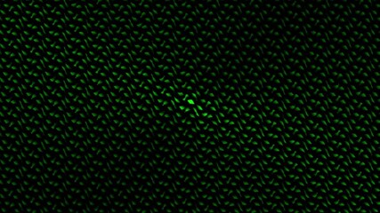 Wall Mural - Green light glowing geometric pattern with repeating abstract texture and dark futuristic design background