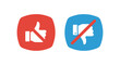 © Tasnim Studio - Positive and negative feedback icons showing disapproval and approval with slash symbols silhouette