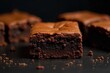 © Sanook - Decadent Chocolate Brownie Closeup Extreme macro shot of a fudgy chocolate brownie. The surface is cracked with a rich, dark chocolate texture. Visible crumb structure and glossy sheen. Studio