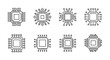 © Nur - Collection of hand drawn microchip icons diverse electronic components for technology and innovation themes vector