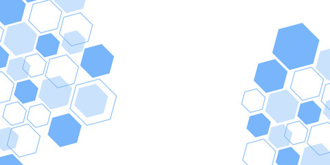 Abstract blue hexagon shape for frame illustration design