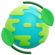 © lyr - Lush 3D icon depicting a green Earth embraced by fresh leaves, symbolizing global environmental protection, sustainable living, and the essential concept of ecological balance