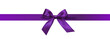 © Kateina - Vector decorative shiny gift purple ribbon with tied bow design element isolated on white background