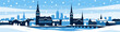© Rafail - Copenhagen skyline in snowy winter scene illustration