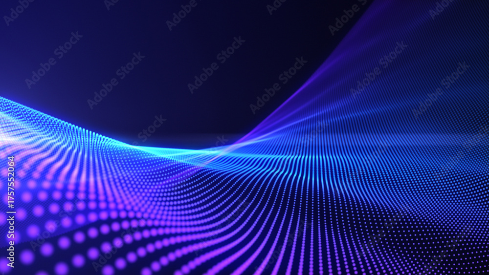 Abstract futuristic digital waves background. Purple and blue waves of ...