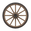 © PNG Lab - Antique wooden wagon wheel with a metal rim