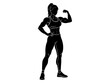 © Owais - silhouette of a gymnast muscular woman