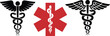 © candysartistry - Medical symbols caduceus and star of life icons for healthcare and emergency services