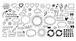 © Adam - Hand-drawn doodle vector elements set for creative graphic design projects, featuring arrows, speech bubbles, hearts, stars, and abstract shapes for playful digital art compositions