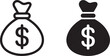 © AIcon Star - money bag icon duo outline and filled styles perfect for banking, savings, finance apps, logos, and web design vectors