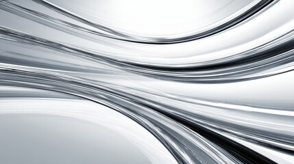 Wall Mural - Elegant and Modern Abstract Background with Flowing Lines and Curves in Sleek Silver and White Tones for Minimalist Design Projects