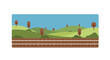 © MyOwnSheep - Stylized Train Tracks Landscape Illustration with Rolling Hills Backdrop