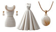 © Godam - Elegant White Dress and Jewelry Collection on Isolated Transparent Background