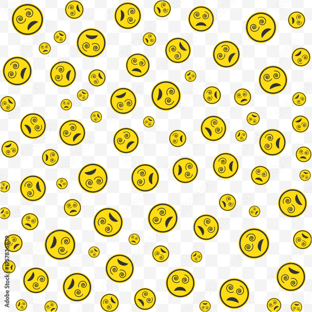 Dizzy emoji pattern for social media or fun backgrounds, showcasing ...