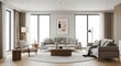 © Ruma - Modern Living Room Interior Design with Neutral Tones A Spacious and Comfortable Home