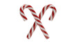 © Creative Mahdi - Two red and white striped candy canes crossed isolated on a transparent background Christmas sweet 1