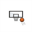 © IqbalHD - Illustration of a simple basketball logo with a solid color background
