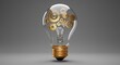 © Artwave - Lightbulb gears idea creative innovation solution thinking process cogwheel technology golden brainstorm mechanism