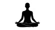 © M - Silhouette of a woman meditating in yoga pose