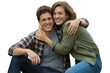 © Rajibmro - Young couple hugging and smiling isolated on transparent background