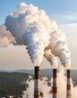 © Stefan Schurr - Emission carbon gases from factory pipes with smoke in atmosphere