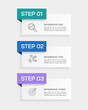 © Inactive - 3 Steps Vertical Business Infographic Template for Workflow and Process Flowchart. Vector illustration.