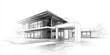 © kwanchaift - Simple Continuous Line Drawing of a Modern House on a White Background for Architectural and Design Concepts