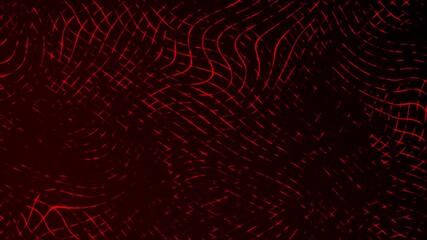Wall Mural - Moving neon swirling lines with wave warp effects patchwork glowing pattern design on a dark gradient background dynamic abstract motion graphics textured overlay colour way red maroon