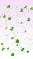 Wall Mural - Animation of network of connections over white background