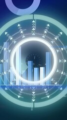 Wall Mural - Animation of radar on scientific graph and data