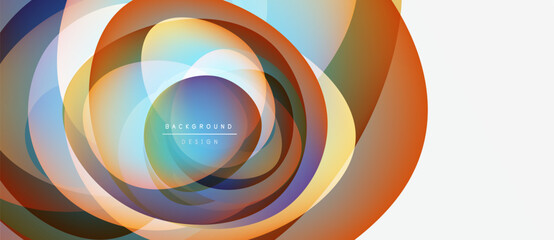 Wall Mural - Abstract circular design. Concentric layers, vibrant colors, modern aesthetic. Background element, clean lines, visual impact.