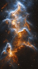 Wall Mural - Cosmic pillar nebula, vibrant colors, swirling gas clouds