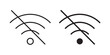 © Iconic Vibe - Wi-Fi Off Icon. Jamming wireless internet signal. Wi-Fi error. Failure WIFI icon. Disconnected wireless internet signal.