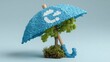 © Mustafa - Showcase your commitment to sustainability with this unique eco-friendly umbrella and tree sculpture, embodying growth, protection, and environmental responsibility for a greener future today
